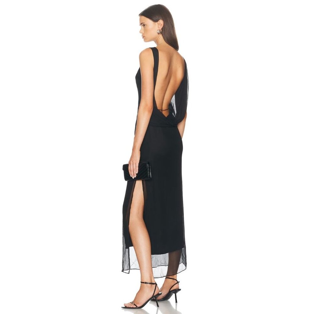 LPA Deva Maxi Dress in Black Small New Womens Backless Maxi Gown